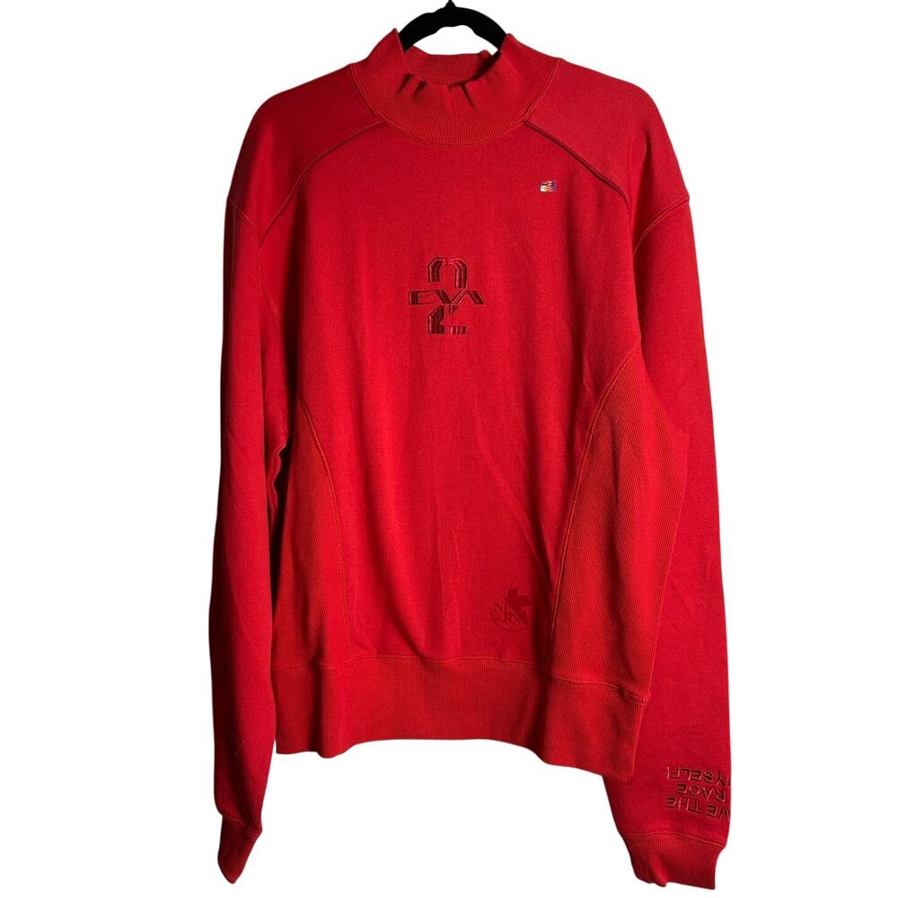 ATSUKO EVANGELION NWT Unisex Sweatshirt Red Embroidered Size M